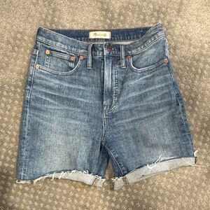 Madewell High Rise Denim Mid-Length Shorts
